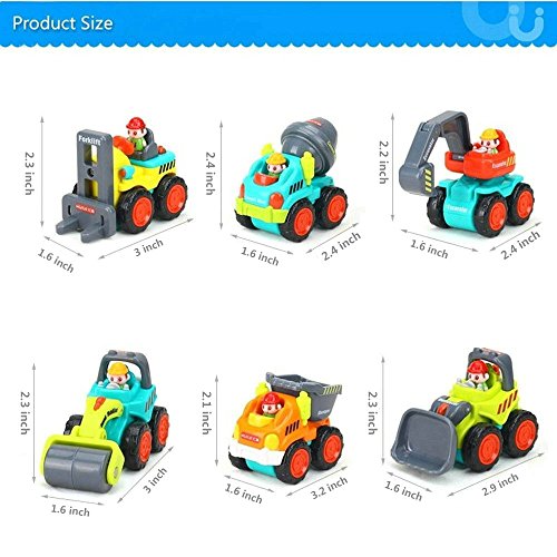 6 Construction+Toddlers+Bulldozer+Forklift+Excavator