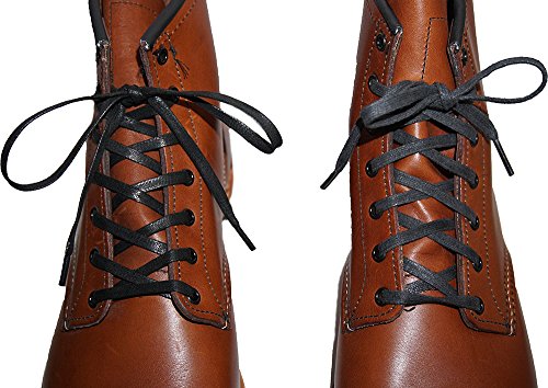 Shoeslulu 30" Premium Flat Waxed Cotton Bootlaces Shoelaces (29.5 in. (75 cm), Cigar Brown)