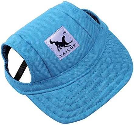 Pet Hats, Sumilulu Pet Summer Canvas Cap Dog Baseball Visor Hat Puppy Outdoor Cap (M, Blue)