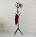 Neasyth Solid Wood Coat Rack Simple Entryway Standing Hall Tree, Standard, Coffe-Color