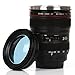 Mango Spot Best Camera Lens Thermos Stainless Steel Cup/ Mug for Coffee or Tea, Black with Clear Glass Lid