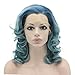 Mxangel Medium Long Ombre Blue Lace Front Two Tone Cosplay Wigs
