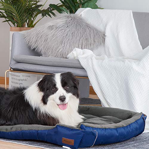 Petsure Extra Large Dog Bed XXXL Size Navy Washable Dog Beds for Small Medium Large Dogs & Cats Pet Bedding - Grooved Anti-Slip Bottom with Hook&Loop, Super Soft & Durable Pet Supplies