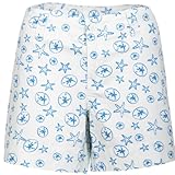 Blue Dionis Cotton Beach Print Short Shorts