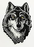 Realistic Wolf Embroidered Sew Iron on Patch p#106