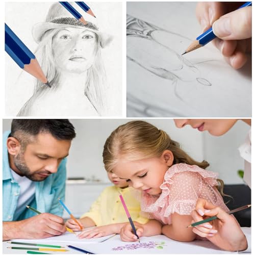 Sauonbly Drawing Pencils, 36pcs Art Supplies Drawing Supplies Sketching Pencils Graphite Pencils Charcoal Pencil Dual Ended Colored Pencil Art Set for Beginners Artists