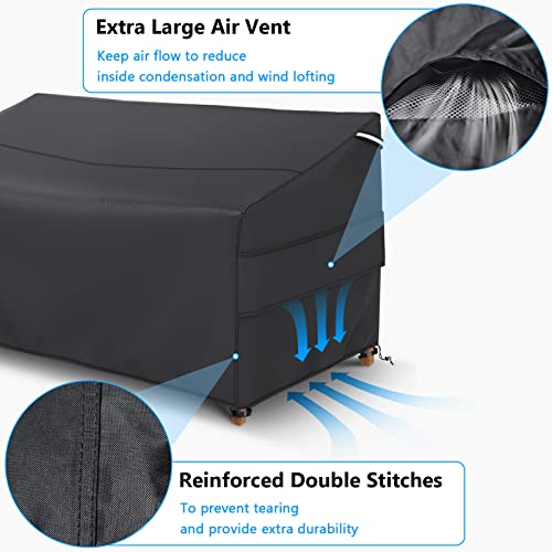 Gasadar Patio Sofa Cover Waterproof for 2-Seater Outdoor Sofa Loveseat and Furnitures,Heavy Duty Outdoor Couch Covers, Anti UV and Dustproof, 60" L×34" D×31" H, Black