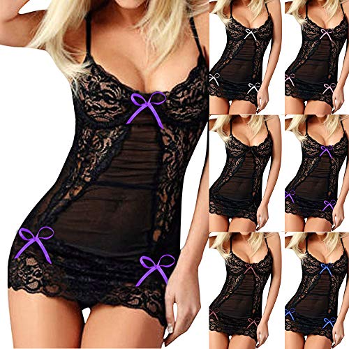 Women Sexy lace Lingerie Respctful✿ Spaghetti Strap Bodysuit Teddy Stretch Chemise Babydoll Lace Sleepwear Plus Size
