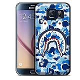 A Bathing Ape Blue Shark for Iphone and Samsung Galaxy Case (Samsung Galaxy S6 Edge Black)