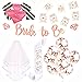 Bachelorette Party Decorations Kit Rose Gold Pre-Strung Bride to Be Banner Confetti Balloons Tribe Flash Tattoos Sash Veil Drinking Games Bridal Shower Wedding Supplies