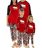 Q&Y Family Matching Christmas Kids Mom Dad Two Piece Pajamas Set Sleepwear Outfits