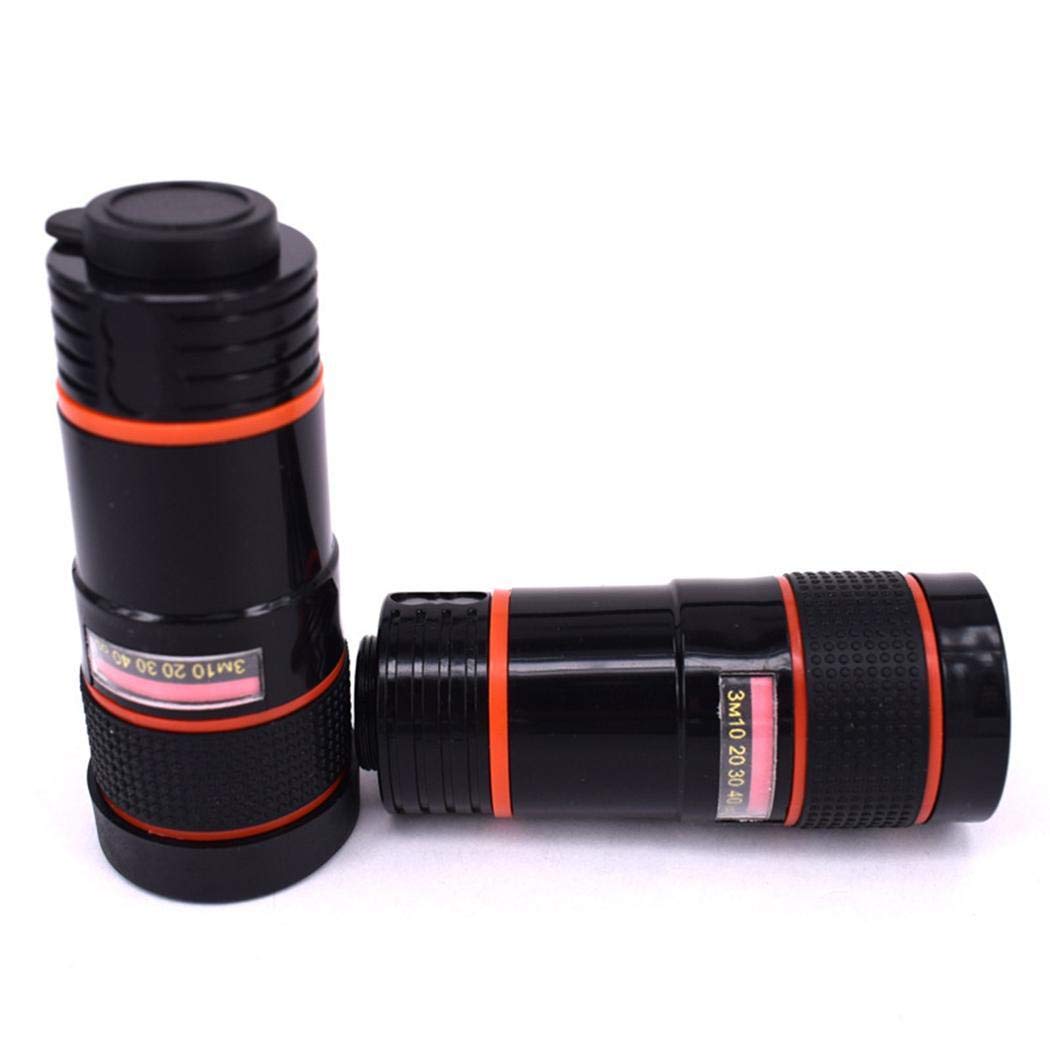 edited Unisex Lentes para Móviles, Clip de Zoom de telescopio óptico HD General de 8X para cámara de teléfono Celular, Kit de Lentes de cámara telescopio Lente para móviles