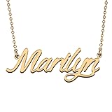 HUAN XUN Golden Marilyn Necklace with Names