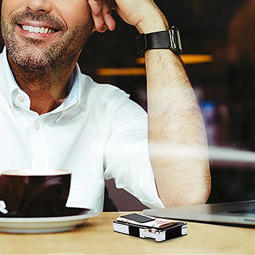 Metal Money Clip Wallet Minimalist Men's RFID Blocking Front Pocket Wallet, Slim Aluminum Credit Card Business Bank Card Case Holder for Women by INNKER