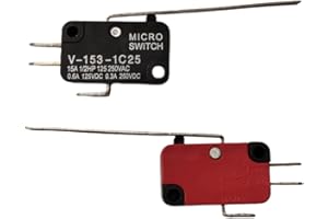 Szliyands 10Pcs Long Straight Hinge Lever SPDT 1 NO 1 NC Micro Limit Switch arduino V-153-1C25