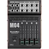StudioMan M04 Passive Monitor Controller - 2 Input 4 Output Studio Volume Controller with Mute Button, 1/4" Unbalanced Connectors for Powered Studio Monitors &amp; Power Amplifiers (2 IN 4 OUT)