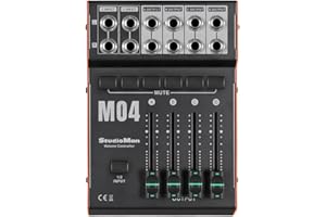 StudioMan M04 Monitor Controller - 2 Input 4 Output Studio Volume Controller with Mute Button, 1/4" Unbalanced Connectors for