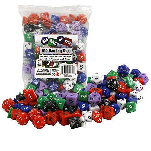 100 Gaming Dice by Monster - Assorted Sizes, Perfect for D&D, Education, Gaming 100 Gaming Dice by Monster - Assorted Sizes, Perfect for D&D, Education, Gaming