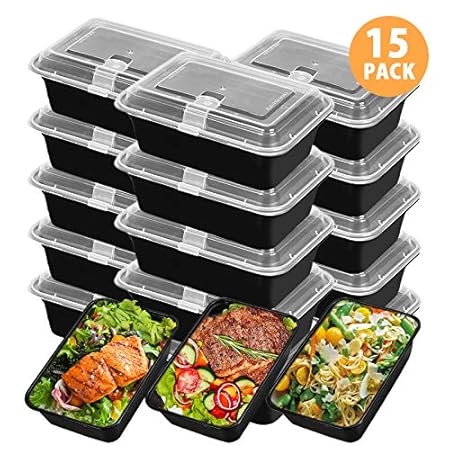 Recipientes para comida con tapas, apilables, reutilizables ...