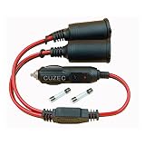 CUZEC 1 to 2 Car Cigarette Lighter 16 AWG Cord 12v / 24v Car Cigarette Lighter Splitter, Power Charger Adapter 2-Way Waterproof Socket Splitter
