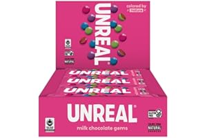UNREAL Milk Chocolate Gems | Certified Fair Trade, Non-GMO | Made with Gluten Free Ingredients and Colors from Nature | No Sugar Alcohols or Soy | 12 Snack Packs
