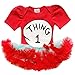 So Sydney Baby Toddler Girl Thing 1, 2 Tutu Chiffon Skirt Onesie Romper Costume (S (3-6 Months), Thing ONE)