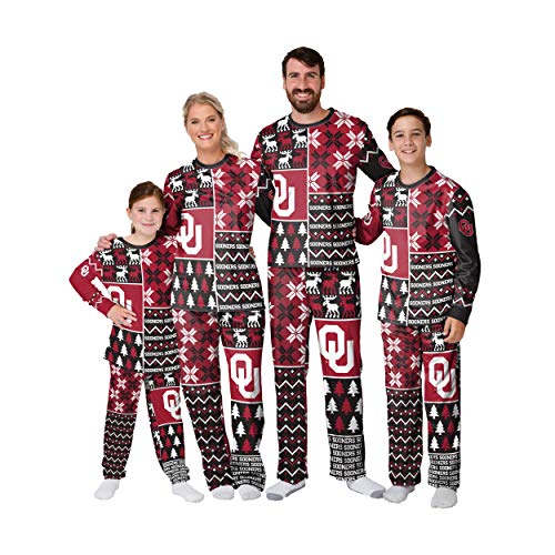 FOCO Oklahoma Sooners NCAA Busy Block Dog Sweater - L