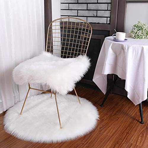 Fur Chair Cushion 20 x 20 inch, Square Fur Seat Cushion, Super Soft