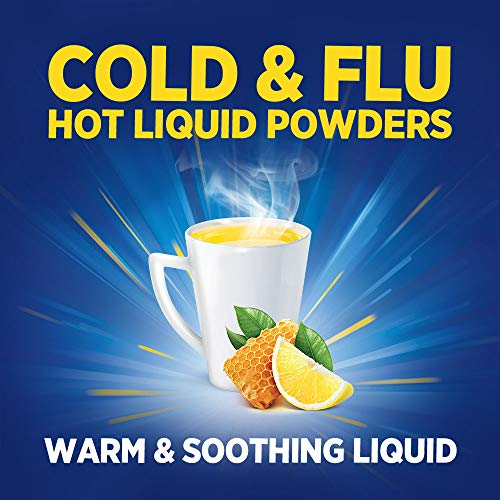 Theraflu Nighttime Severe Cold & Cough Honey Lemon Infused with Chamomile & White Tea Hot Liquid Powder for Cough & Cold Relief, 6 count
