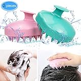 EAONE 2 Pack Shampoo Brush Hair Scalp Massager Soft Silicone Comb Massage (Wet& Dry) for Men Women Kids Pet, Pink, Teal