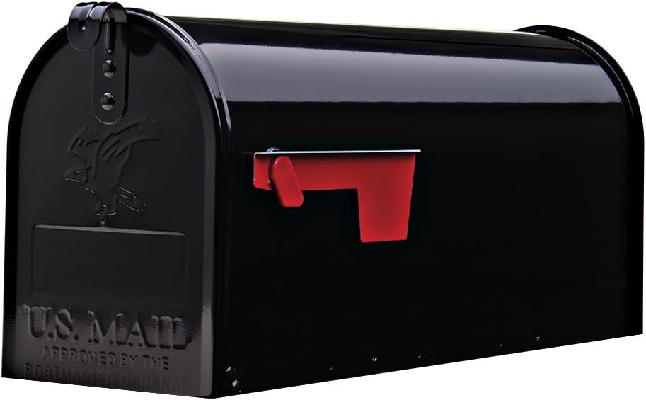 Gibraltar MailboxesElite Medium Capacity Galvanized Steel Black, Post-Mount Mailbox, E1100B00, M