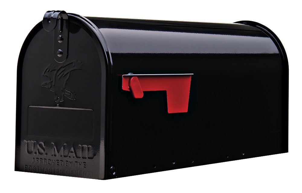 Gibraltar MailboxesElite Medium Capacity Galvanized Steel Black, Post-Mount Mailbox, E1100B00, M