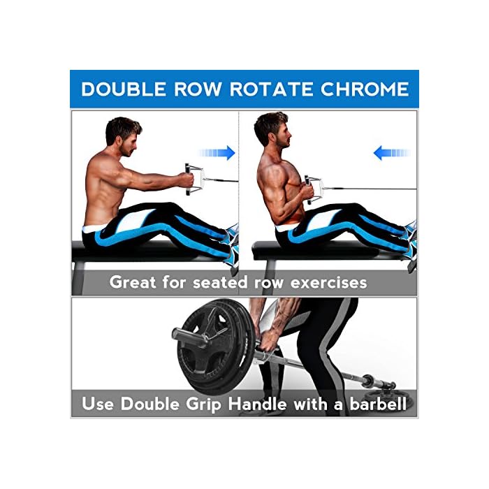 Yes4All Seated Row Double D Handle Cable Attachment Double D Grip