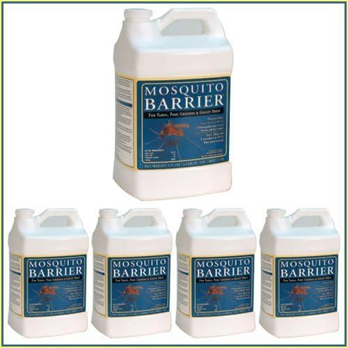 Mosquito Barrier Liquid Spray Repellent 5 Gallon Pack, For Grassy Areas; Yards, Parks, Athletic Fields And Golf Courses, Keeps Away ticks, fleas, gnats, fire ants and black flies for nearly a month