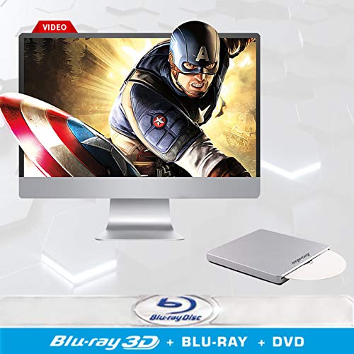 External Blu-ray DVD Drive BD-ROM 3D Blu-Ray Combo Player USB 3.0 Portable CD/DVD-RW Burner CD-ROM DVD-ROM Rewriter for PC Laptop Desktop Computer - Thumbnail 4