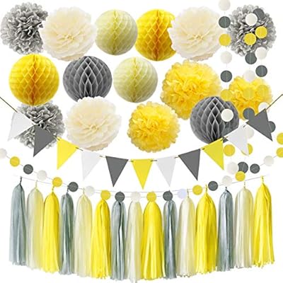 Furuix You Are My Sunshine Party Decoration Yellow Grey Elephant