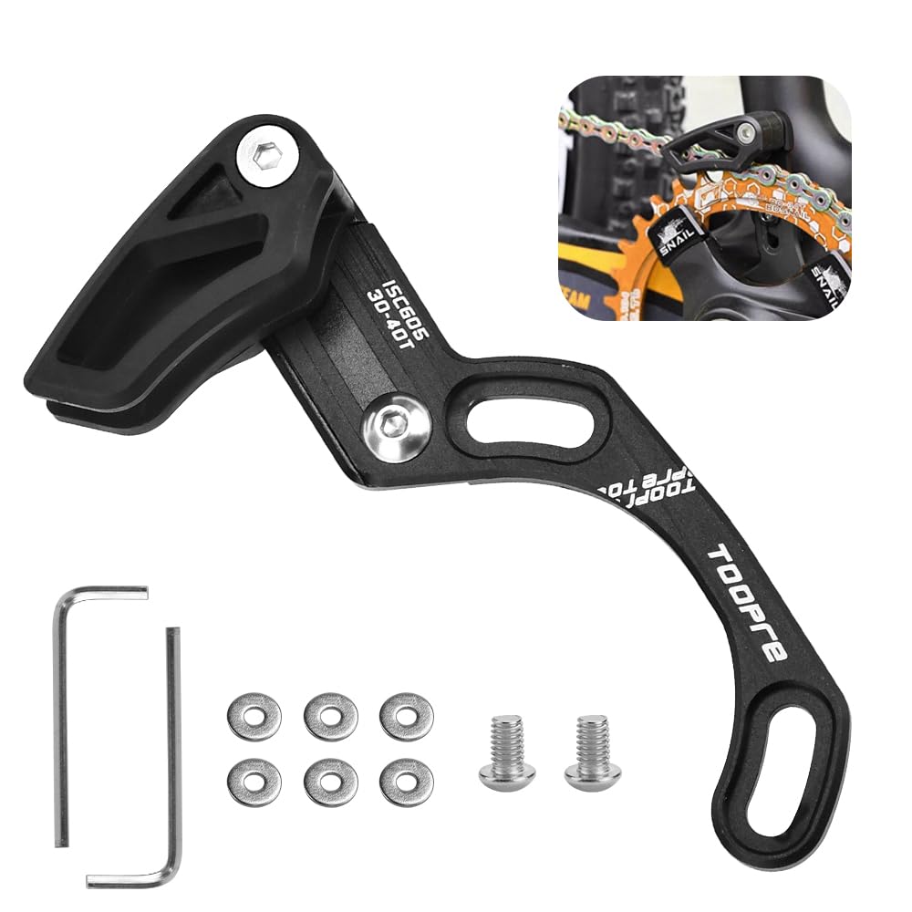 STCRERAG Chain Guide Single-disc Mountain Bike Chain Guide MTB Bike Chain Guard 7075 High-strength Aluminum Alloy Bicycle Chain Protector with 2 screws and 6 washers for Most Road Mountain Bikes