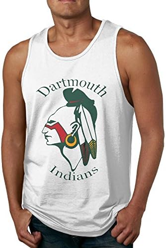 ZhiqianDF Dartmouth Indians (With Text) Loose Fit Relaxed 100% Cotton Men's Tank Top T-shirt XXL White
