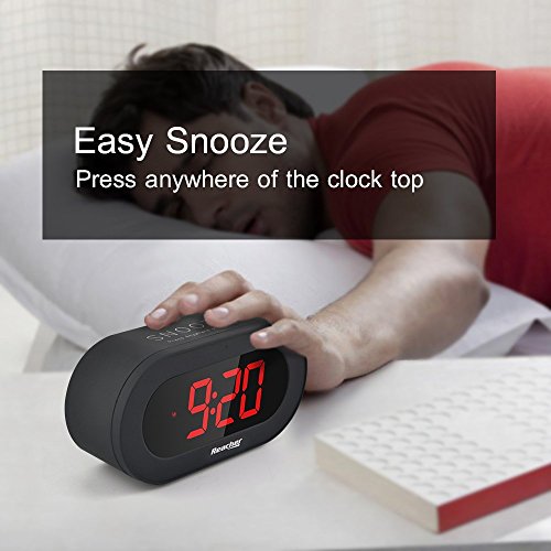 REACHER Easy Snooze and Time Setting Digital Alarm Clock, Charging