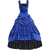 ZIUFVML Womens Gothic Victorian Dress Civil War Southern Belle Ball Gown Theater Dress Costume