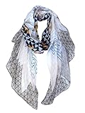 GERINLY Soft Stylish Shawl Wrap: Wave Stripe Print Lightweight Scarf (Beige)