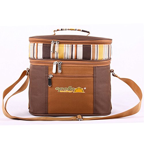 FORBEST Picnic Baskets Tote for 2 Person with Insulation Layer Suitable for Picnic,Outdoor Activities(Coffee)