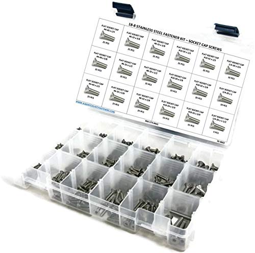 Stainless Steel Flat Head Socket Cap Screw Assortment Kit #4-40 Through 1/4''- 20 - Quality Assurance from JumpingBolt