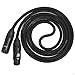 LyxPro 6 Feet XLR Microphone Cable Balanced Male to Female 3 Pin Mic Cord for Powered Speakers Audio Interface Professional Pro Audio Performance and Recording Devices - Black