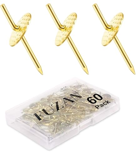 Swpeet 60-Piece Gold Picture Hanger Kit – 4 Sizes (10-60 Lbs) For Frames, Clocks, Mirrors On Drywall & Wood