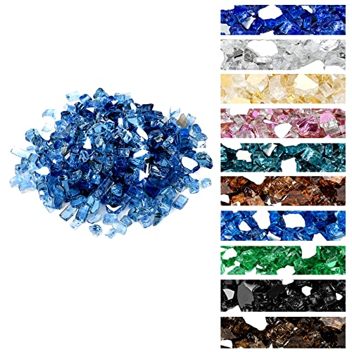 Onlyfire 10 lbs Fire Glass Rocks 1/4 Inch for Propane Fire Pit/Fireplace