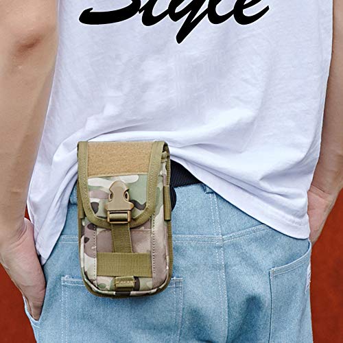 Tactical Molle Phone Pouch Holder Holster 600D Nylon Waist Bag with Belt Clip for iPhone Xs Max XS 8 7 Plus Money Pocket Purse Samsung S8 Plus S7 Edge Plus LG G6/G5 (Black) - Thumbnail 5