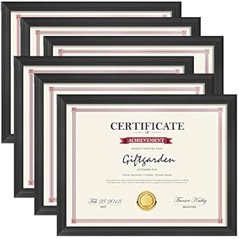 Giftgarden 8.5x11 Picture Frames Black Frame Set for Tabletop or Wall Decor, 6 Pack