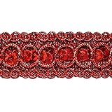 Expo International Trish Sequin Metallic Braid Trim Embellishment, 20-Yard, Red
