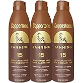 Coppertone Tanning Sunscreen Spray, SPF 15 Broad Spectrum Tanning Sunscreen, Water Resistant Sunscreen, 5.5 Oz, Pack of 3